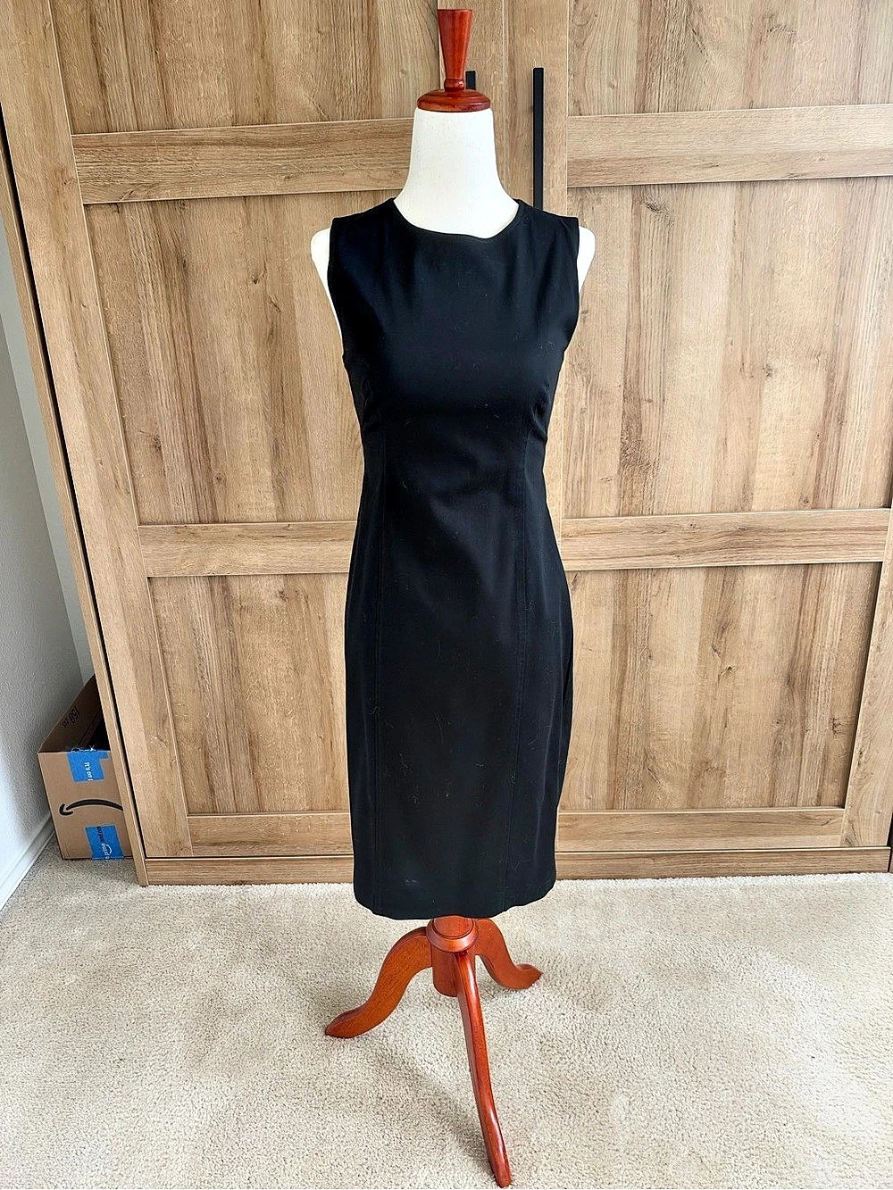 Chocolate Black Backless Midi Dress Size 42